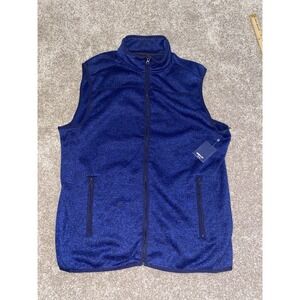 Crown & Ivy Blue Camo Golf Vest Mens XLT Tall Outdoor Active‎ Preppy Full Zip